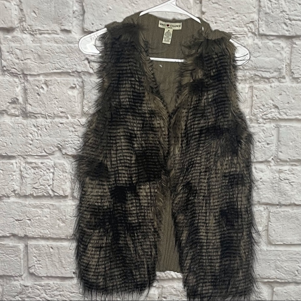 New Love Change Italy‎ Faux Fur Vest Women's Size Medium
